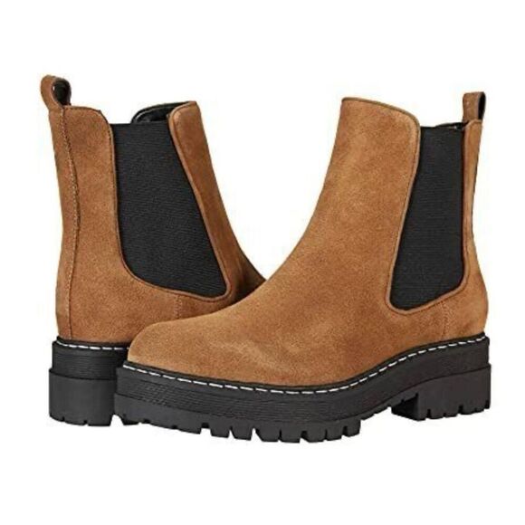 Marc Fisher Privi chestnut suede lug sole Chelsea boots 8.5 - Picture 1 of 10